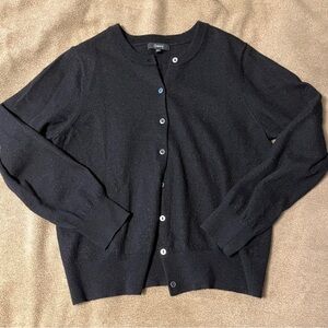 Quince womens XL black merino cardigan